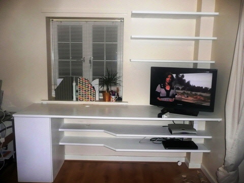 office desk and storage
