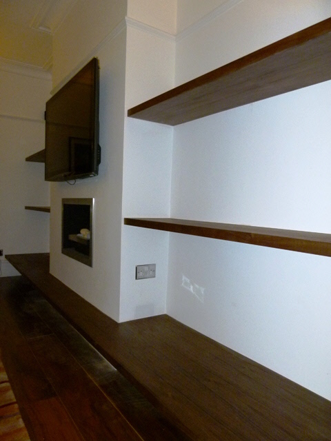 Upminster Walnut wall shelving