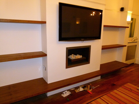 Upminster Walnut wall shelving