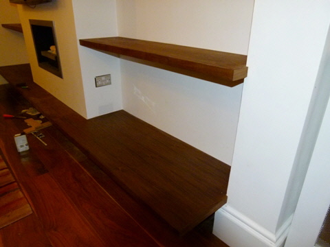 Upminster Walnut wall shelving
