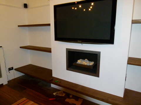 Upminster Walnut wall shelving