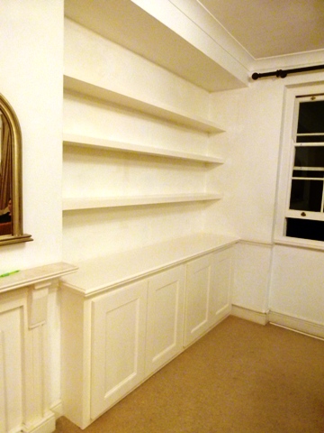 walnut shelving