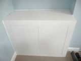 modern fitted floating cube cabinet