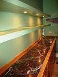 MDF shelves with down lighters
